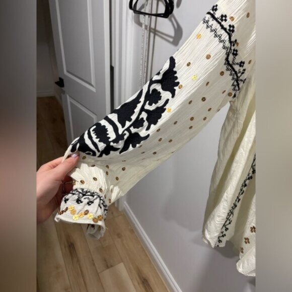 Free People Tallie embroidered tunic in the ivory combo color- 100% Cotton - Picture 7 of 12